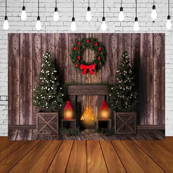 Kalėdų Eglutė Backdrops Rudos Medienos Sienos, Grindų Kaimiškas Salono Fone Naujagimių Photobooth Reklama Šalis Foto Studija Rekvizitai W-3383