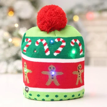 Kalėdų Moterų, Vyrų Suaugusiųjų Kepurės LED Light-up Skrybėlę Megzti Megztinis Atostogų Kalėdų Vakarėlį Bžūp Skrybėlę