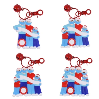 Kalėdų Senį Keychain Šeimos Ornamentu Šalis Dekoro Kalėdų Medžio Kabo Pakabukas Paketų Prižiūrėtojų Raktinę Dovanos