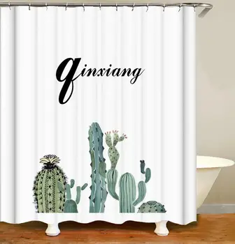 Karikatūros Dušo Užuolaidos Atogrąžų Cactus Modelio Vonios Reikmenys su 12 Kabliukų Vandeniui Poliesterinio Audinio Vonios kambarys Dekoro