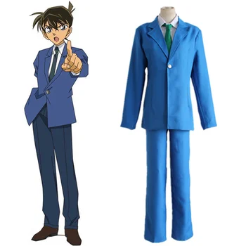 Karšto Anime Detective Conan Jimmy Kudo Cosplay Kostiumai, Mėlyna vidurinės Mokyklos Uniforma Pilnas Komplektas, Vaidmuo Žaisti Prop Drabužių S-XL Sandėlyje