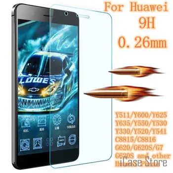 Karšto Pardavimo 0,3 mm 9H Grūdintas Stiklas Huawei Ascend P9 G620S Y600 Y635 Y550 Y330 P6 P8 P8 Lite Screen Protector Filmas Atveju