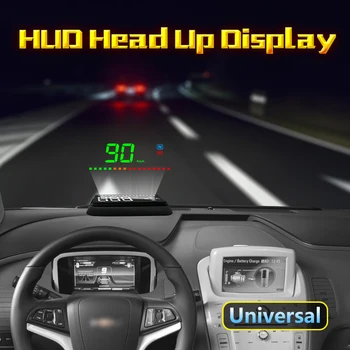 Karšto Pardavimo A2 HUD Elektroninių Head Up Display GPS Palydovų Automobilio Greičio Signalą Kompasas prekinis, galinis Stiklo Projektas Auto Spidometras Mini Dydis