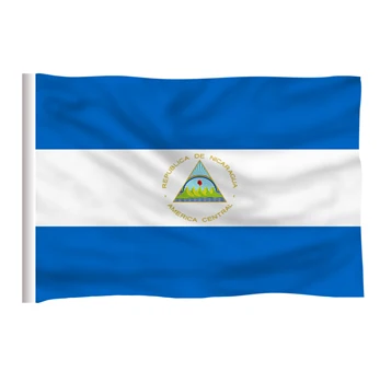 Karšto pardavimo Nikaragva (ŠA) Vėliava Poliesteris Vėliavos 5*3 PĖDŲ Visos spalvos Logotipai