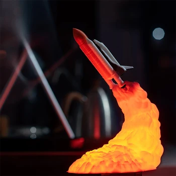 Karšto pardavimo Populiarus smart home Nakties šviesos USB įkrauti naujas specialus stalo lempa 3D spausdinimo raketų lempos shuttle lempos lemputė dovanų