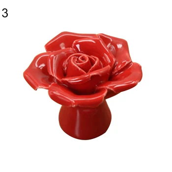 KARŠTO PARDAVIMO！！！Naujas Atvykimo Rožių Gėlių Keramikos Durų Rankenos Stalčiaus Išsitraukia Spintos Durų Rankenos Varžtas