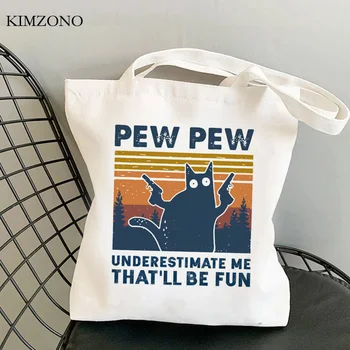 Katės pirkinių krepšys medvilnės pirkinių bolso shopper bolsa drobė maišelis audiniai string sacolas