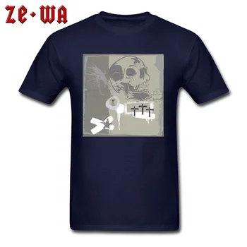 Kaukolė T-shirt Punk Tees Hip-Hop Vyrų Marškinėliai Derliaus Dizaineris Smėlio spalvos Marškinėlius trumpomis Rankovėmis Drabužius Mirties Dievas Viršūnes, O Kaklo Drabužiai