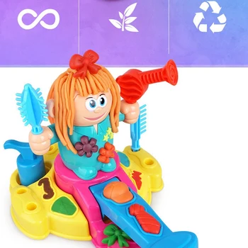 Kirpykla Spalva Molio 3D Plastilino Įrankis Pelėsių Nustatyti Vaikų Žaisti Namus Išspausti Plaukų Žaislai