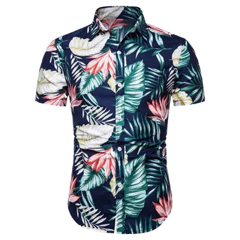 KLV Modis Vyrų Shirt Mens Vasaros Gražus Berniukas Sporto Rudenį Mygtuką Stilingas Paplūdimio Havajų Marškinėliai Viršuje Palaidinė Camisa Masculina L0709