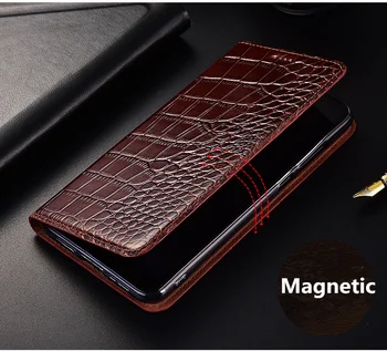 Krokodilo modelis originali leathter magnetinio telefoną atveju Huawei Mėgaukitės 20 Pro 