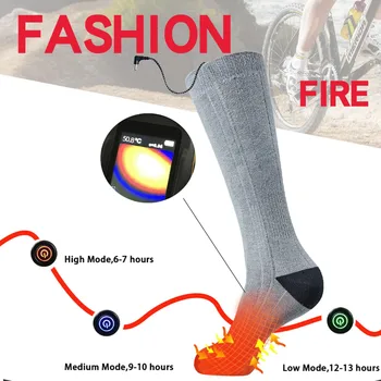 Kvėpuojantis Moterų kojinės nustatyti, Šildomos Vyrų-Moterų 3 Šilumos Nustatymai Įkrovimo Elektra Šildomas Kojinės Kvėpuojantis Sporto kojinės