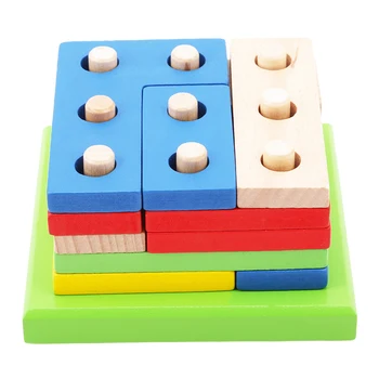 Kūdikiams, Kūdikių Smegenų Vystymasis Žaislai, Mediniai Geometrinio Rūšiavimo Lenta Blokų Vaikams Mokomieji Žaislai Statybos Blokus Vaikų Dovanų