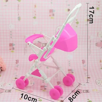 Kūdikio Vežimą Žaislų Rožinės spalvos Žaislas Vežimėlio Krepšelį Lėlės Priedai 
