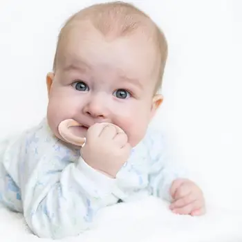 Kūdikių Mediniai Karoliukai Silikono Teether Žiedo Grandinės Kūdikių Slaugos Silikono Kramtyti Dantų Mokymo Priedai Naujagimio Priežiūra