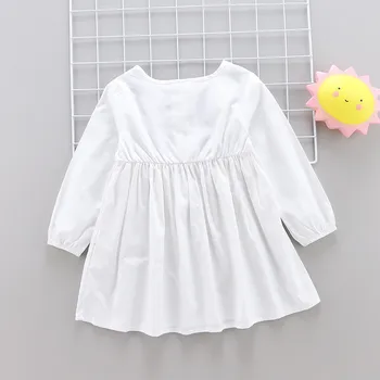 Kūdikių Mergaitės Pavasarį Mielas Naujos Suknelės Mergaitėms Kietas Princesė Dress Vaikų Suknelė 2019 Mados Balta