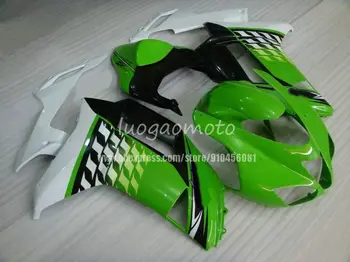 Kūno rinkiniai Užsakymą blk žalia purvasargiai komplektas Kawasaki Ninja ZX-6R 2007 2008 ZX6R 07 08 ZX6R ABS plastiko lauktuvės kėbulo