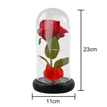 Kūrybos Dovanų dėžutėje Rožės Modeliavimas Gėlių Trunka Rožių Amžinai Meilės Rožių Stiklo Kupolas su virvele Šviesos Valentino Diena Dovana