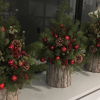 Kūrybos Kalėdos, Kalėdos Dekoro Džiovintų Gėlių Pakavimas Žievės Barelį Kibirą Box Dovanų Stalo Dekoratyviniai Augalai Konteinerių Vazonus