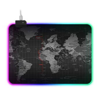 Labai Didelis Pasaulio Žemėlapis Stalas Kilimėlis KOMPIUTERIO RGB Žaidimų Pelės Mygtukai Pratęsė Namų Kompiuterių Priedai Su 14 Apšvietimo Režimas, 