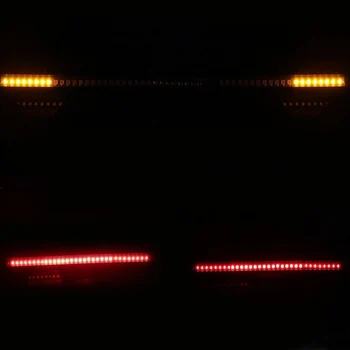 Lanksti 48 LED 2835 smd 3014 Dviguba Geltona Spalva Raudona Šviesa motociklo juostos posūkio signalas liekamosios galiniai stabdžiai sustabdyti Vandeniui Lemputės, lempos