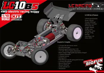 LC Lenktynių 1/10 LC10B5 4WD Konkurencijos Spec Buggy Kit Blokatorius Sankabos Versija