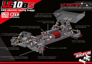 LC Lenktynių 1/10 LC10B5 4WD Konkurencijos Spec Buggy Kit Blokatorius Sankabos Versija