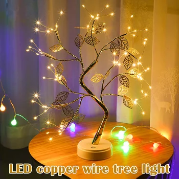 LED Bonsai Medis Lempa Su 72 LED Žibintai Su USB/Baterijos Touchs Jungiklis Deco Vaikų Kambario, Miegamojo Kambarį Hogar