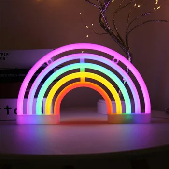 LED Rainbow Šviesos Neonas Pasirašyti Naktį Šviesos Sienos Kabo Vaivorykštė Neoninės Šviesos Namų Puošybai LED Lempos Vaivorykštės Kalėdų Dekoro