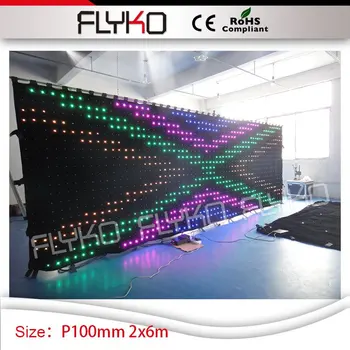 LED Vaizdo Užuolaidų Pramogų Centro Profesinės Diskoteka Apšvietimas Gražus P100mm DJ Booth Šalis Dekoro 7ft aukštas 20ft plotis