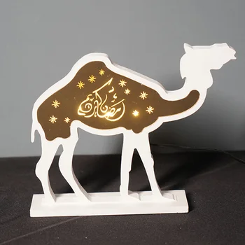 LED Šviesos Ramada Eid Mubarakas Akrilo, Medžio Ornamentu Ramadanas, Žibintai, Apdailos Eid Mubarakas Islamo Musulmonų EID Šalies Apdaila