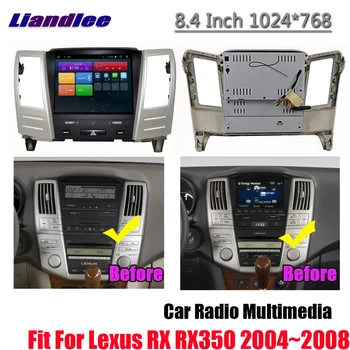 Liandlee 8.4 Colių Android Ekrane, Lexus RX RX350 2003-2008 m. Automobilių DSP Carplay BT Wifi GPS Navi Navigacijos Žemėlapių vaizdo Kamera Media