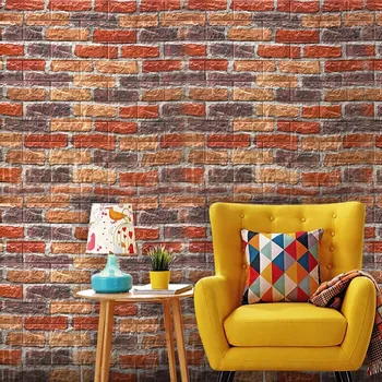 Lipnios Tapetai, 3D Retro Imituojamas Plytų Sienų Dekoras Namų Tobulinimo Gyvenimo Kambario, Miegamasis Restoranas, Sienų Lipdukai