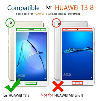 Litchi Stovėti PU Odos Raštas Atveju, Huawei MediaPad T3 8.0 KOB-L09 KOB-W09 Funda padengti už Garbę PlayPad 2 8.0 atveju+Dovanos