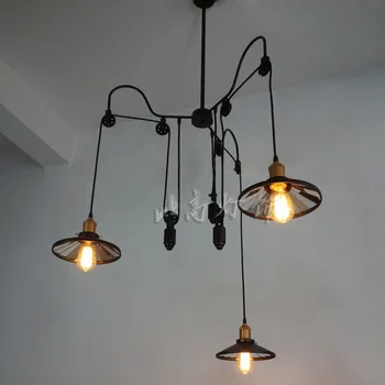 Loft restoranas, baras stiliaus kaimo pramonės teleskopinis veidrodėlis pakabukas šviesos juosta valgomojo lempa