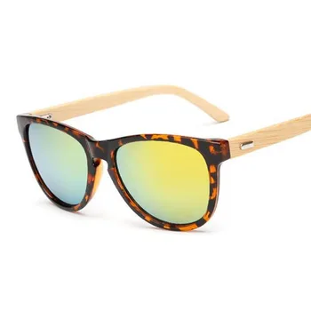 LongKeeper 2019 Klasikinis Bambuko Ginklų Akiniai nuo saulės Moterims, Veidrodis Prekės Dizaineris Saulės Akiniai Vyrai Juodu Rėmu UV400 Mediniai Gafas