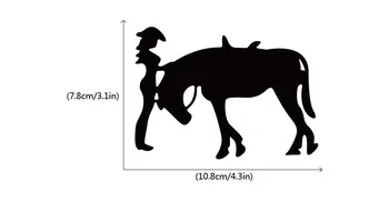 MA-36 Cowgirl ir Arklių Vinilo Šviesos Jungiklis Lipdukas Kūrybos Animacinių filmų Žirgo Siluetas Sienų Dekoras Namuose Tapetai
