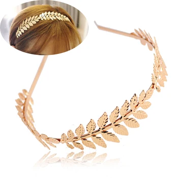 Mada Moterims, Elegantiškas Stilius Aukso Sidabriškai Metalinės Lapai Lankelis Žavesio Plaukų aksesuarai Hairband