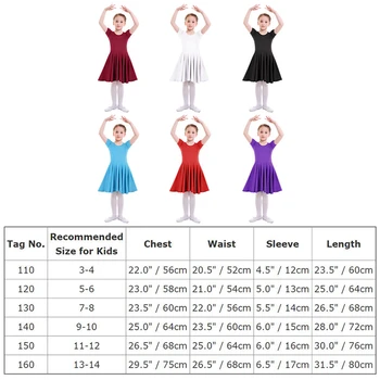 Mada Vaikams Mergaičių Baleto Šokių Suknelė Aukšto Juosmens Plisuotos Sūpynės Skater Dress Dailiojo Čiuožimo Kostiumas Mergaitėms Etape Šokių Suknelė