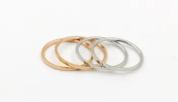 Mados J-Korėjos Meilės 1mm Karka Žiedą, Moterims, Moteriška rožinė aukso spalvos Nerūdijančio Plieno Šalis Vestuvių Žiedai