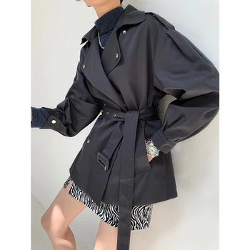 Mados Moterų Trumpas Tranšėjos Paltai korėjos VersionTooling Lady Drabužių Rudens-Žiemos viršutinių drabužių siuvimas Prarasti Kokybės Outwear пальто