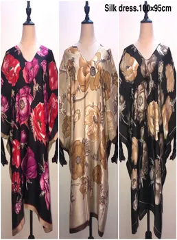 Mados Tailandas Stilius, Spausdinta šilko Suknelė 2019 naujo dizaino vasaros atostogų moterų šilko top nemokama dydis Afrikos suknelės moterims
