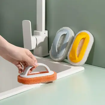 Magija trintukas sponge valymo kempinė virtuvės reikmenys Stiprus Nukenksminimo Šepetys su rankena virtuvės, vonios aksesuarai