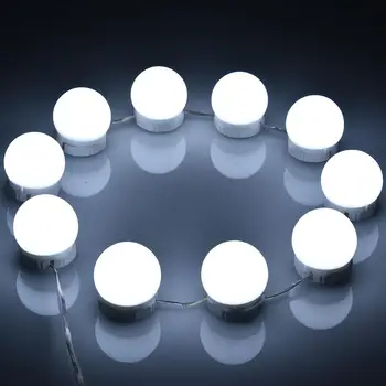 Makiažo Veidrodis, 10 Pritemdomi LED Light Bulb Kosmetikos Šviesos Usb Tuštybės Sienos Lempos Su Klijais tualetinis staliukas