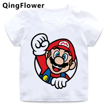 Mario Mario Bros marškinėlius marškinėliai t-shirt vaikų berniukų paaugliams gyvūnų spausdinti miela mokykla tees