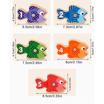 Mediniai Magnetiniai Žvejybos Žaidimas Žaislas Vaikams Švietimo Learing Žvejybos Žaislų Rinkinys Montessori Spalvų Pažinimo Žaislą Dovanų