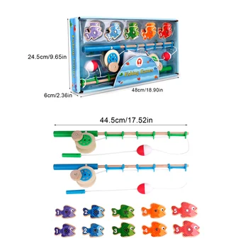Mediniai Magnetiniai Žvejybos Žaidimas Žaislas Vaikams Švietimo Learing Žvejybos Žaislų Rinkinys Montessori Spalvų Pažinimo Žaislą Dovanų