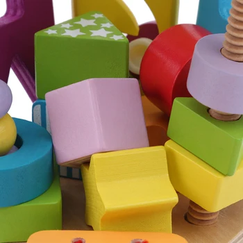 Mediniai Multi-funkciniai Blokai Šešių pusių Formos Pažinimo Statinių Childen Ankstyvojo Ugdymo Mokymosi Žvalgybos Žaislai