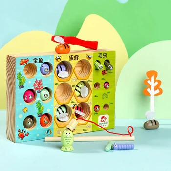 Mediniai Vaikams Mokomieji Žaislai Įrašą Bitės Žvejybos Montessori Vaikų Žaislai