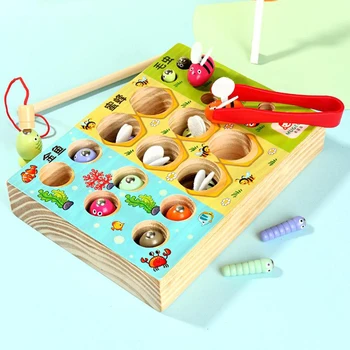 Mediniai Vaikams Mokomieji Žaislai Įrašą Bitės Žvejybos Montessori Vaikų Žaislai